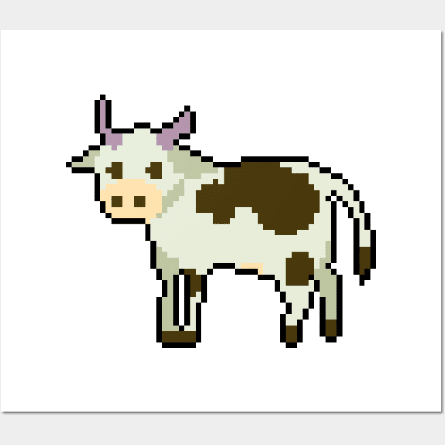 Pixelated Menagerie Cow Wall Art by Pixel.id